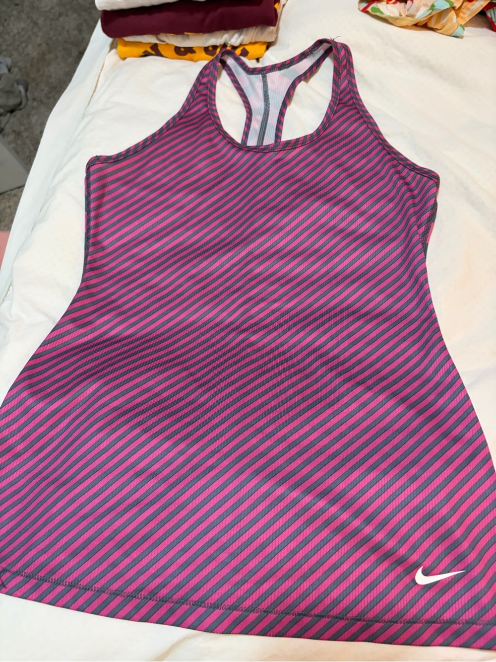 Nike Women’s Pink & Purple Diagonal Stripe Racerback Tank
